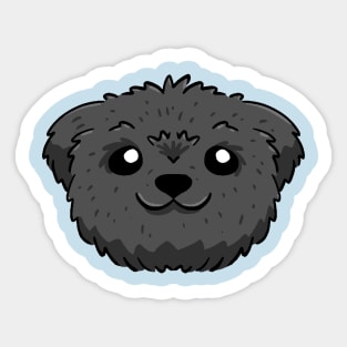 Black puppy cut shih tzu Sticker